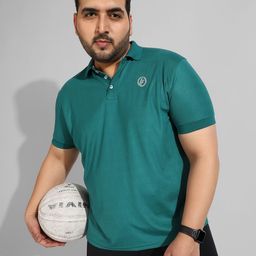 Instafab Plus Men Brand Logo Printed Polo Collar Casual T-shirt-picture-5