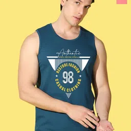 WOOSTRO Pack Of 2 Printed Combed Cotton Gym Vests VWS26(ALONE PEACH)(98 PEACOCK)-image-84