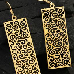 Anouk Gold-Plated Geometric Shaped Drop Earrings-10