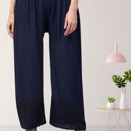 FAMBEE Women Flared Knitted Palazzos-image-79