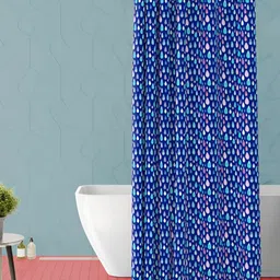 ArtzFolio Blue & White Geometric Printed Waterproof Shower Curtain-image-42
