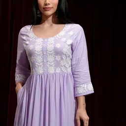 Vishudh Women Embroidered Fit & Flare Maxi Dress-image-20