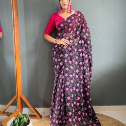 Moda Rapido Floral Pure Georgette Ready to Wear Saree-33