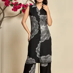 KALINI Women Floral Printed Regular Kurta with Trousers-picture-30