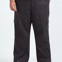 NEVER NEUD Men Relaxed Loose Fit Cargos Trousers-image-72