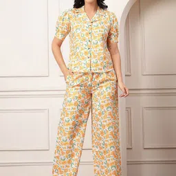Style Quotient Printed Lapel Collar Shirt & Palazzos-image-12