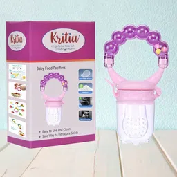 Kritiu Pink & Purple Silicone Fruit & Food Nibbler Feeder-image-1