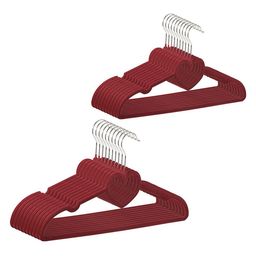 Kuber Industries 20-Pcs Maroon Steel Cloth Hangers-45