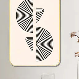 Myntra Elegant Homes Off White & Black 1 Piece Wooden Geometric Wall Art-image-89