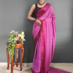 DIVASTRI Floral Satin Ready to Wear Jamdani Saree-image-92