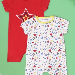 Babies R Us Infant Boys Pack Of 2 Printed Cotton Rompers-image-35