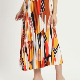 ZWERLON Printed A-Line Midi Skirt-picture-17