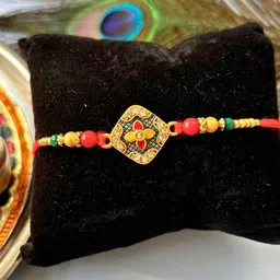 Meenakari Kundan Traditional Handmade Rakhi for Brother-77