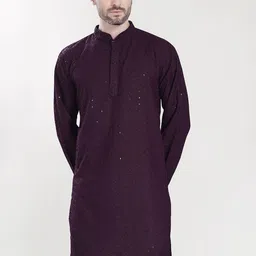 DIVISIVE Men Sequince Embroidered Chikankari Kurta-picture-21