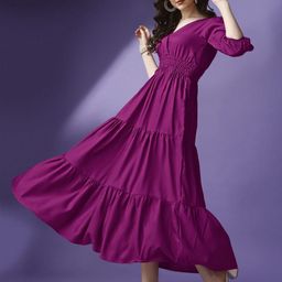 Raiyani Fashion Tiered V-Neck Fit & Flare Maxi Dress-picture-10