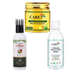 CARET ORGANIC Set of 3 Red Onion Seed Hair Oil, Aloevera Neem Shampoo With Aloevera Gel-7