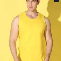 WOOSTRO 2-Pcs Odour-Free Combed Cotton Innerwear Vests VWS26(PLAIN YELLOW)(BKLN NAVY)-image-70