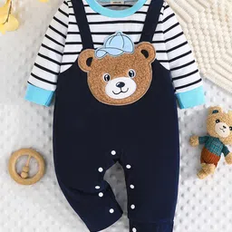 INCLUD Boys Striped Bear Patchwork Romper-image-9