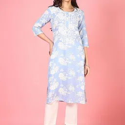 V-Mart Women Floral Embroidered Regular Thread Work Kurta with Trousers-picture-20