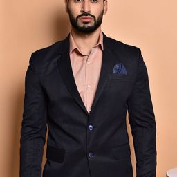 PRINTINDIA Notched Lapel Single-Breasted Blazer-image-76