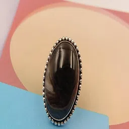 Shrim jewels German Silver Onyx Studded Oval Shaped Finger Ring-picture-37
