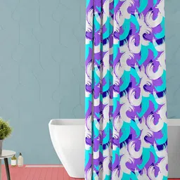 ArtzFolio Purple & White Printed Waterproof Shower Curtain-image-95