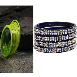 SOMIL Set of 28 Green Alloy Artificial Stones & Beads Bangles-image-96