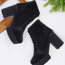 Killer Women Lace-Up Block-Heeled Regular Ankle Boots-image-70