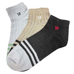 PRASTHAN Pack Of 3 Colourblocked Combed Cotton Anti-Odour Ankle-Length Socks-image-29