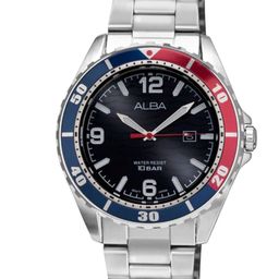 ALBA Black Ripple Patterned Dial Watch- AG8N45X1-image-4