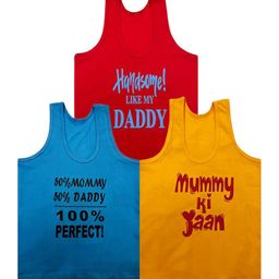 Mega style Pack Of 3 Printed Kids Vests VANumber - TEXT_PRINT-P3_03-0-3M-36