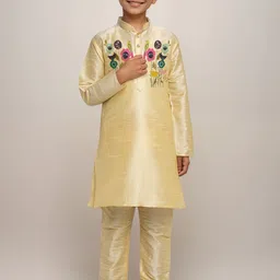 DEVOILER Boys Floral Printed Straight Kurta-86