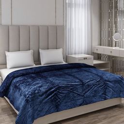 Monte Carlo Navy Blue AC Room 290 GSM Double Bed Blanket-image-70