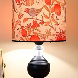 Decorcity Black Printed Metal Contemporary Cylindrical Shaped Table Lamp with Bulb-picture-10
