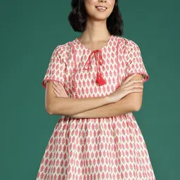 all about you Women Ethnic Motifs Printed Gathered or Pleated Cotton Peplum Top-image-89