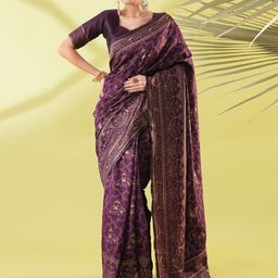 SILKWEAR Ethnic Motifs Silk Blend Kanjeevaram Saree-image-26