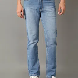 V-Mart Men Low Distress Solid Cotton Polyester Denim Mid-Rise Jeans-image-57