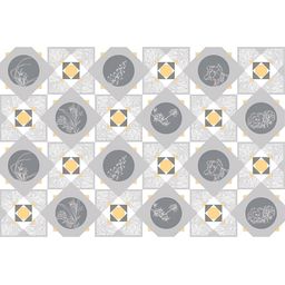 INDIAN ROYALS Grey & Yellow Round & Square Oil Proof Rust Proof Self-Adhesive Wallpaper-36