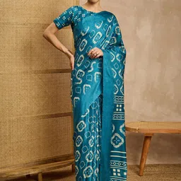 all about you Bandhani Printed Silk Blend Saree-picture-47