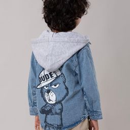Hopscotch Kids-Unisex Blue Cotton Printed Jackets-picture-1