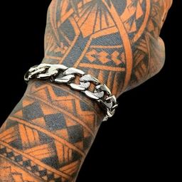 Dynamic Retail Global Men Stainless Steel Silver-Plated Link Bracelet-image-84