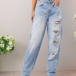 DressBerry Women Effortless Rips Skater Fit Jeans-image-78