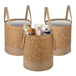 Kuber Industries Brown 3 Pieces Reusable Multi-Utility Organisers-55