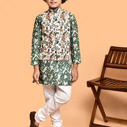 PRINTINDIA Boys Ethnic Motifs Printed Regular Straight Kurta with Pyjamas-picture-15