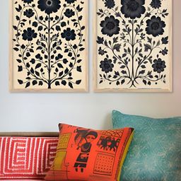 Kotart Brown & Black 2 Piece Floral and Botanical Wooden Wall Art-picture-7
