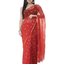 DURGA EMPORIO Bandhani Pure Chiffon Bandhani Saree-image-59