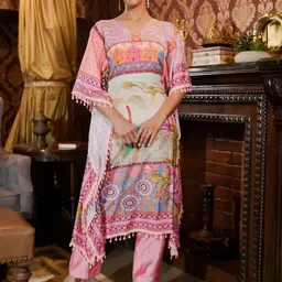 DESIGN BYSG Printed V-Neck Kaftan Top With Trousers Co-Ords-picture-3