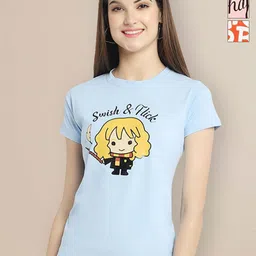Metronaut Women Pack of 3 Graphic Printed Round Neck Cotton T-shirts-image-96