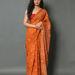 Craft Musium Ethnic Motifs Pure Cotton Bagru Saree-picture-55