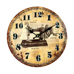 eazy wagon Yellow & Black Printed Analogue Wall Clock image 3